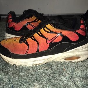 Orange black and red airmax